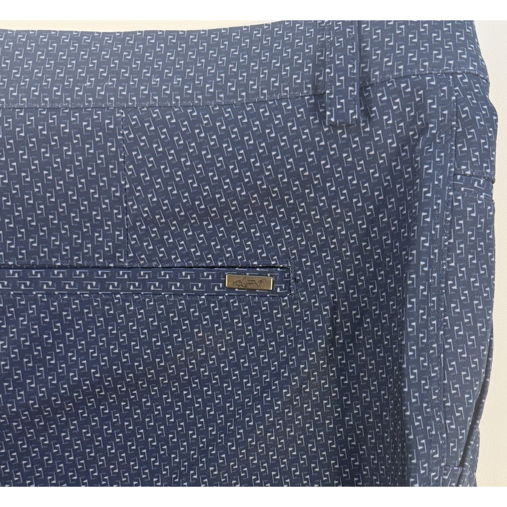 Greg Norman Golf Shorts Men 38 Navy Blue ML75 Microlux Play Dry Geometric Print - Picture 6 of 6